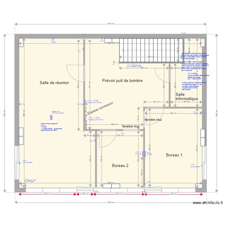 STEF étage V2 20220707. Plan de 1 pièce et 94 m2