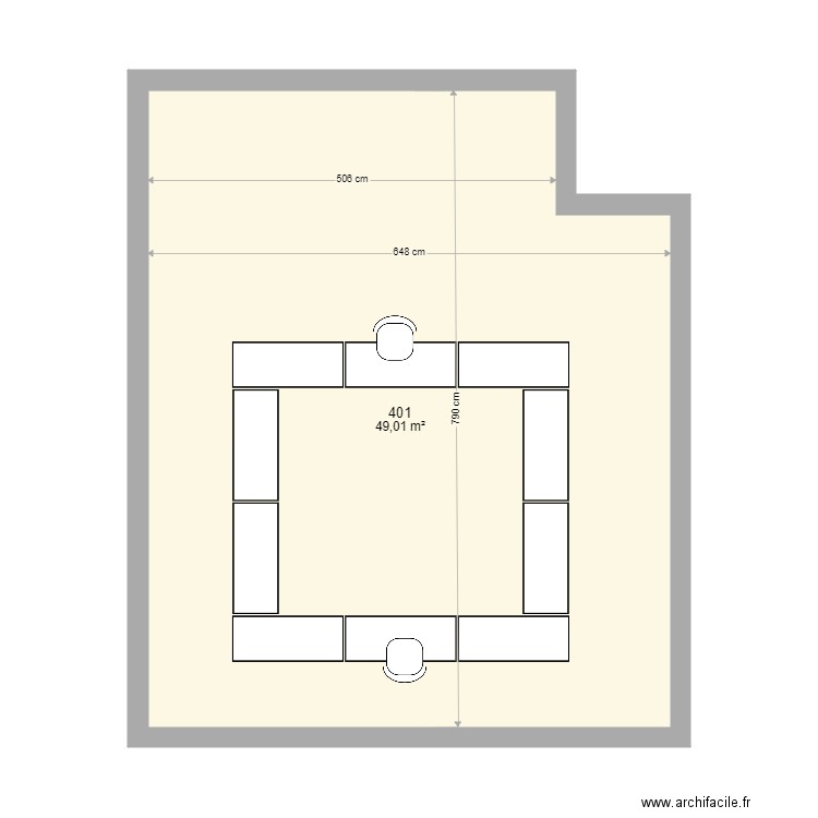 401 bureau. Plan de 0 pièce et 0 m2