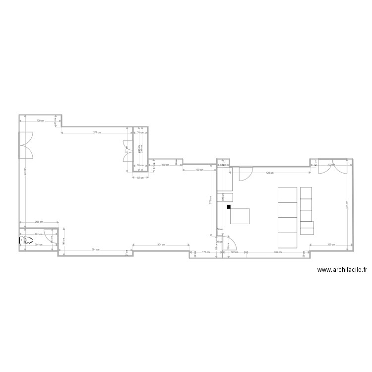 local informatique Carré Sénart . Plan de 4 pièces et 98 m2