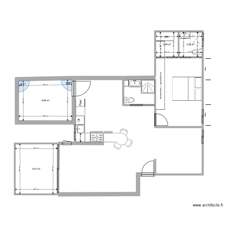 plan vierge mira herzliya. Plan de 4 pièces et 24 m2