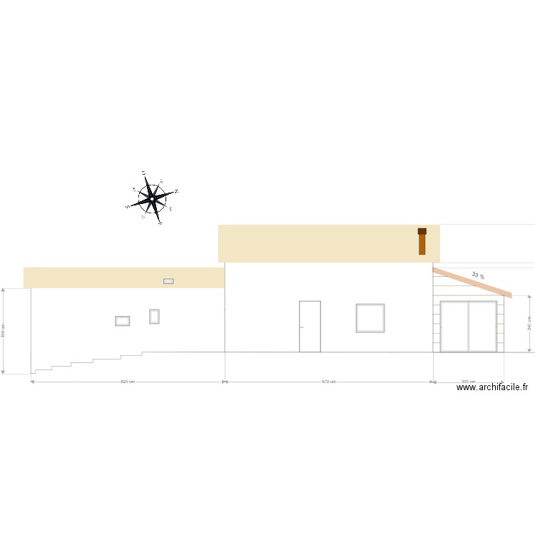 façade E projet. Plan de 0 pièce et 0 m2