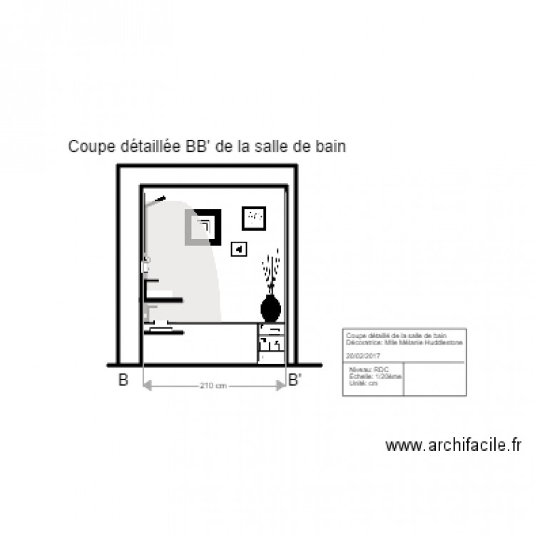 sdb plan coupe. Plan de 0 pièce et 0 m2