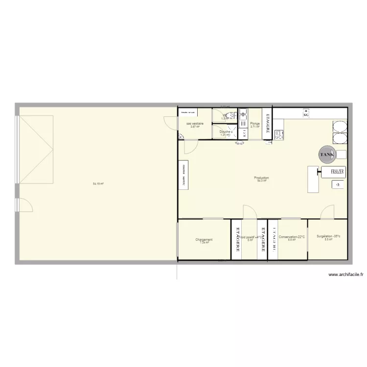 Laboratoire Production Glaces. Plan de Laboratoire Production Glaces. Plan de