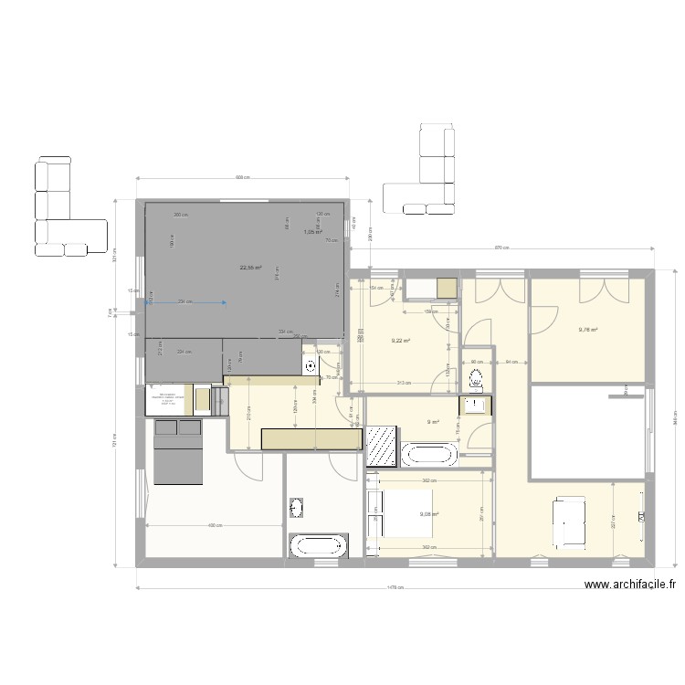                    Yvrac RDC PROJET 6  18 AOUT 2022. Plan de 12 pièces et 120 m2