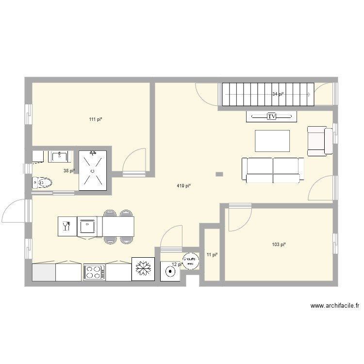  Appartement complet. Plan de 0 pièce et 0 m2