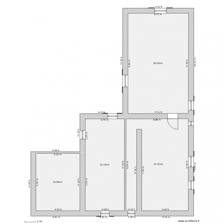 maison sans cloison. Plan de 0 pièce et 0 m2