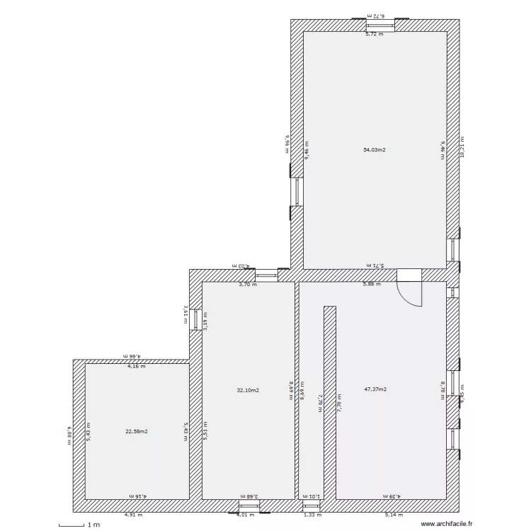 maison sans cloison. Plan de 