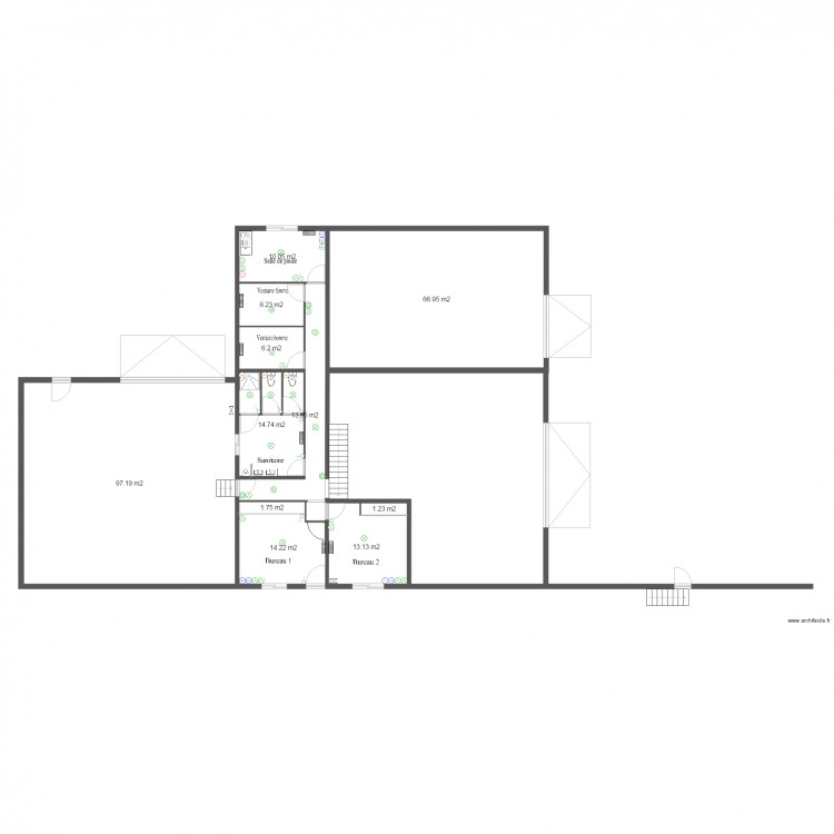 ateliers 3 bureaux. Plan de 0 pièce et 0 m2