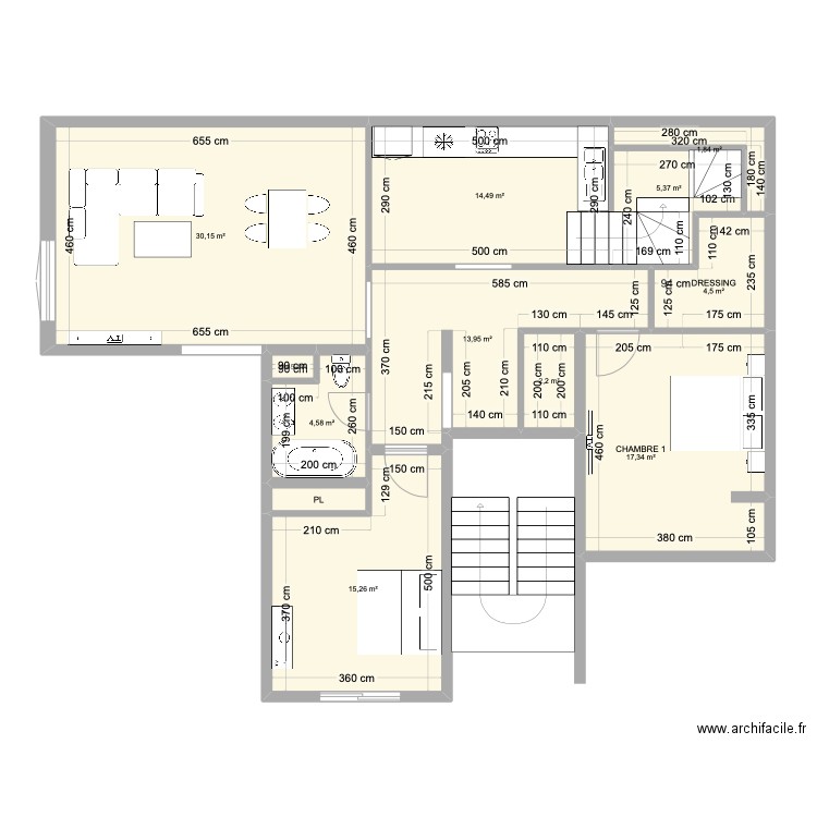 SAM MAISON 22gfbfg. Plan de 14 pièces et 110 m2