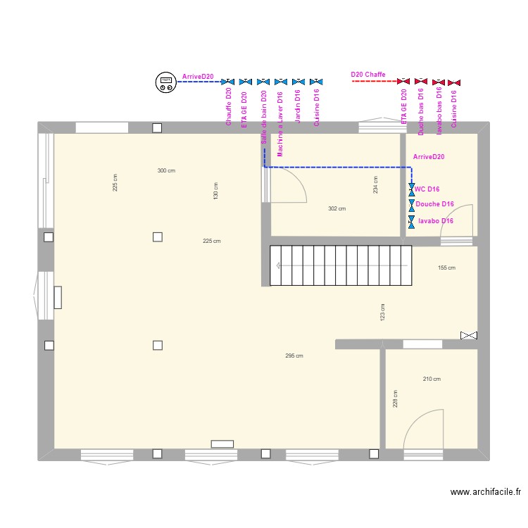 ABAJO PLOMBIER. Plan de 1 pièce et 69 m2