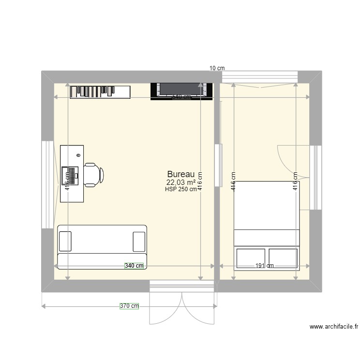 Maison Laval. Plan de 1 pièce et 22 m2