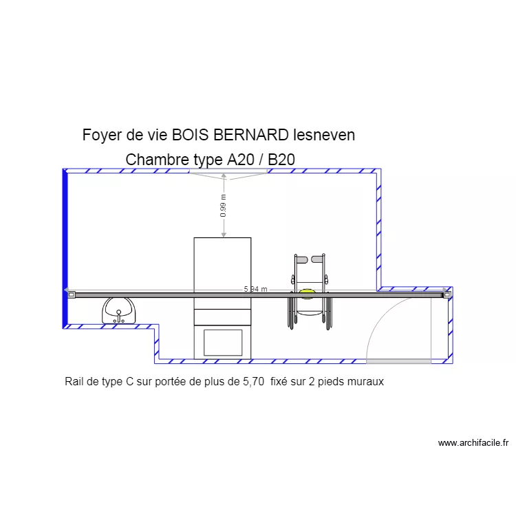 Foyer vie BOIS BERNARD Ch type A20 et  B20. Plan de 