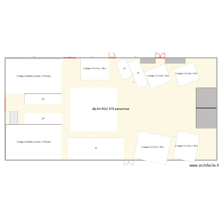 SALLE ST ET. Plan de 1 pièce et 830 m2