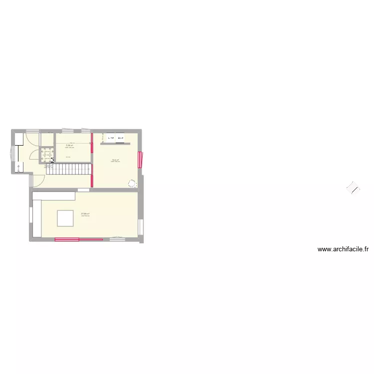 Rez de chauss&eacute;e plaquiste. Plan de 