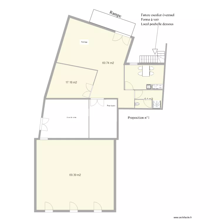 Superette le guerno Plan am&eacute;nagement version Juil 2018. Plan de 