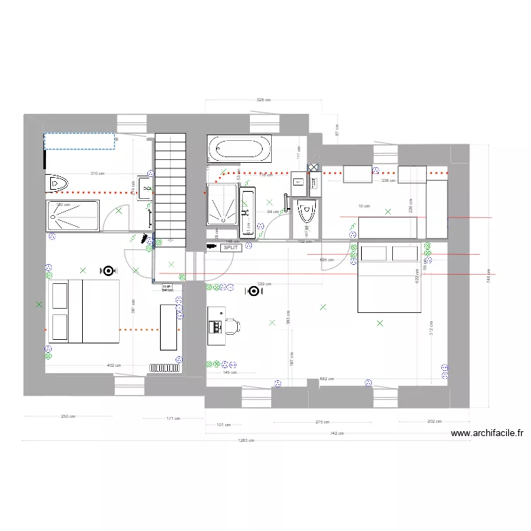 Etage ELECTRICITE. Plan de 