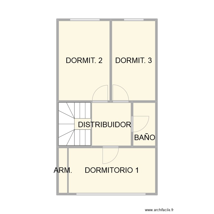 PLANTA 1 DUPLEX . Plan de 7 pièces et 41 m2