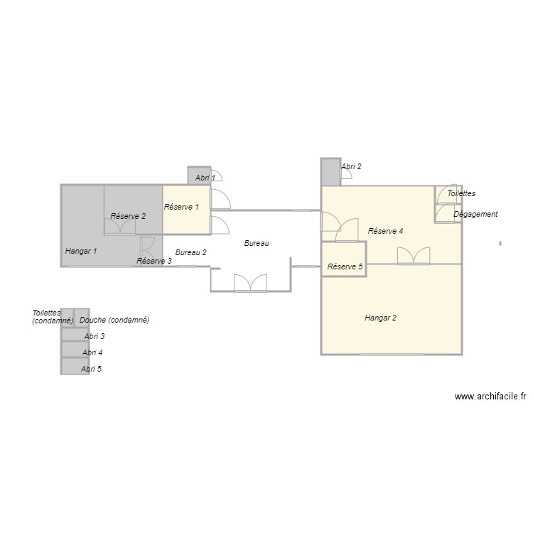 Croquis FERRE. Plan de 16 pièces et 34 m2