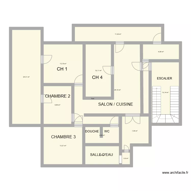 M.FRAGNEAU. Plan de 13  et 152 m²