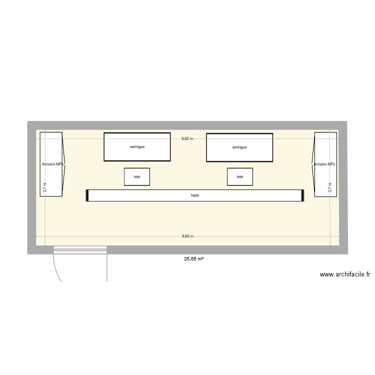 roxane futur. Plan de 1 pièce et 36 m2