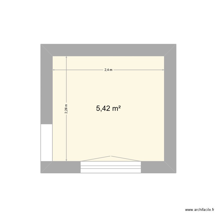 appartement. Plan de 1 pièce et 5 m2
