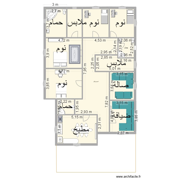 methenni. Plan de 0 pièce et 0 m2