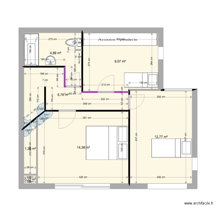 maison 1er étage  idée Sylvie 8122021. Plan de 7 pièces et 50 m2
