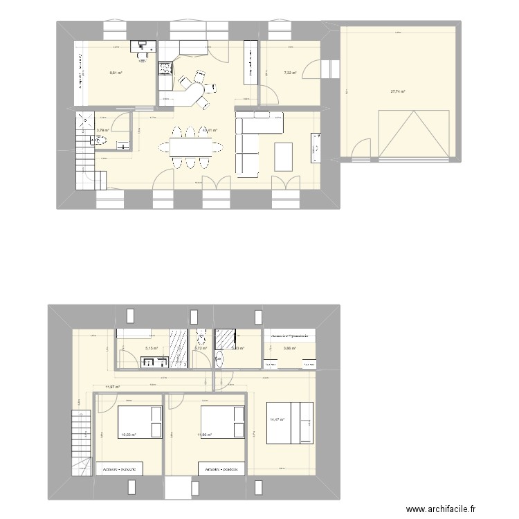 maison 1 beau normandie. Plan de 13 pièces et 154 m2
