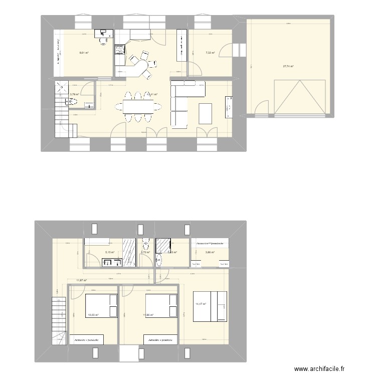 maison 1 beau normandie. Plan de 13 pièces et 155 m2