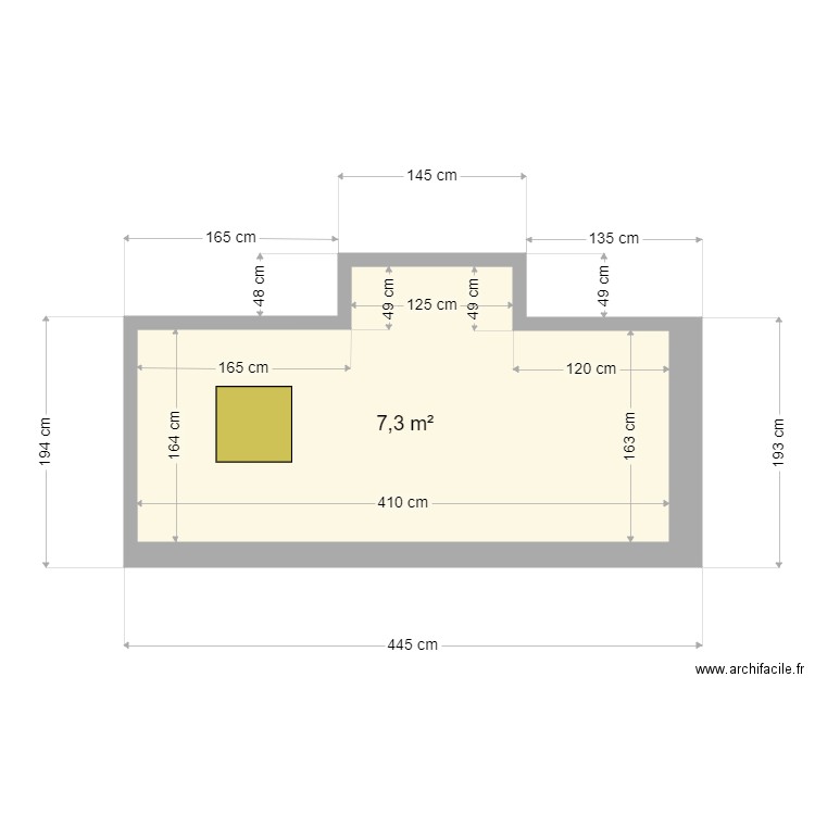 placo mara concept. Plan de 1 pièce et 7 m2