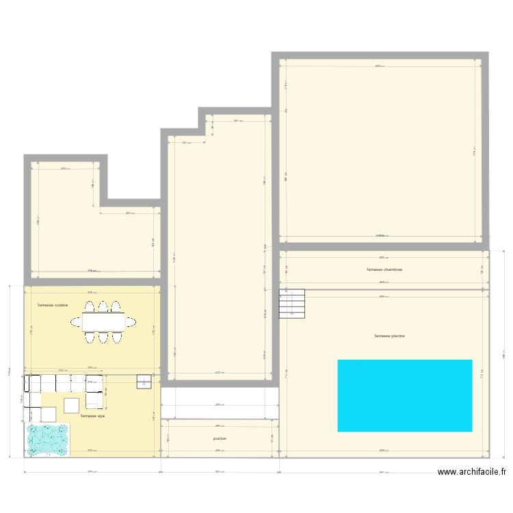 plan maison et terrasses. Plan de 0 pièce et 0 m2