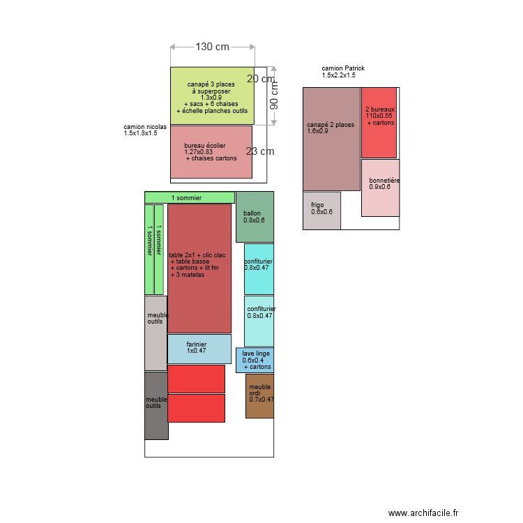 colisage. Plan de 0 pièce et 0 m2