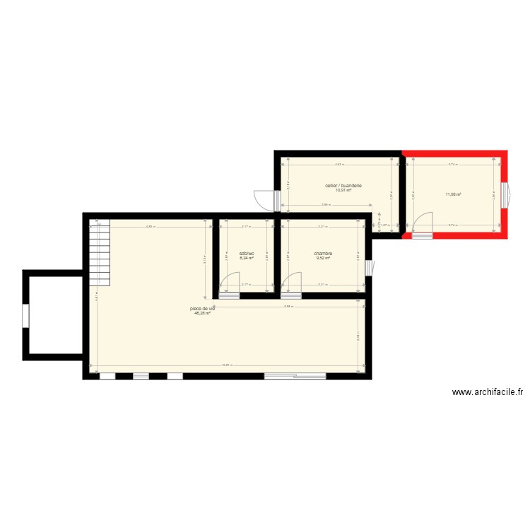 maison 2. Plan de 5 pièces et 84 m2