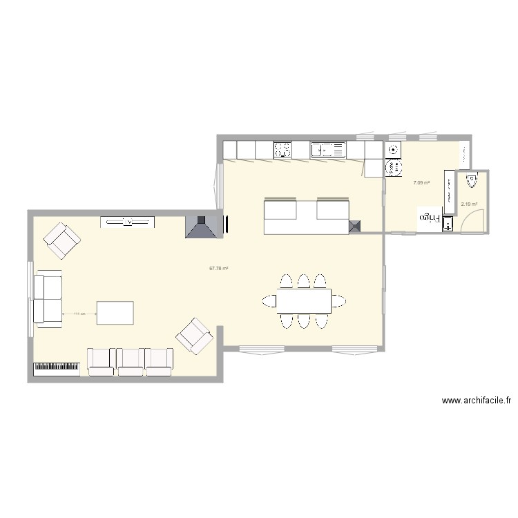 Projet Coupvray cuisine. Plan de 0 pièce et 0 m2