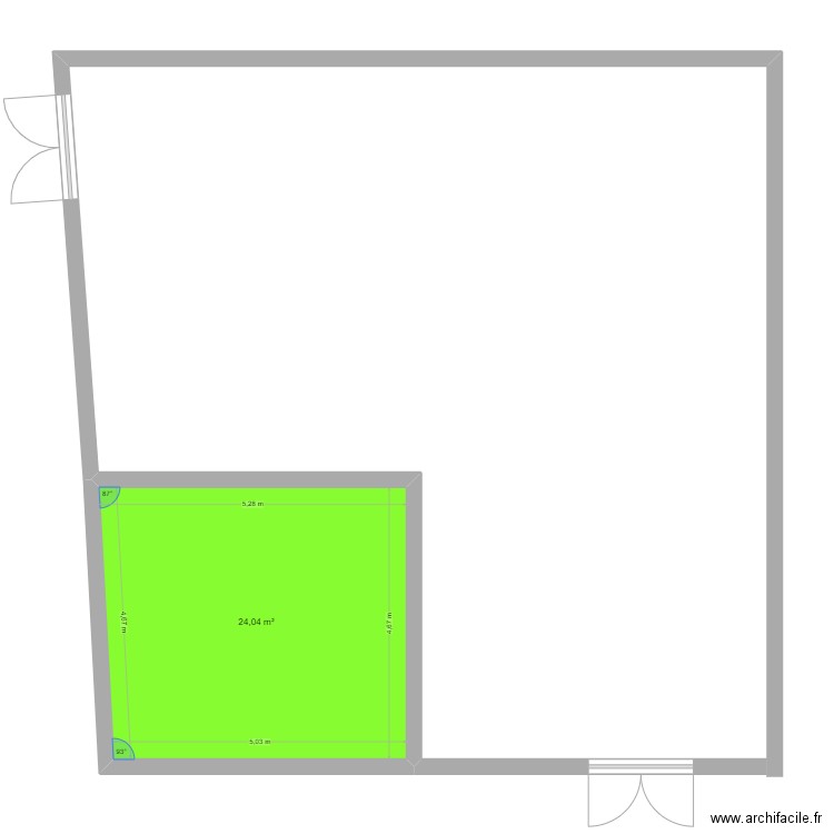 micro creche 2. Plan de 1 pièce et 24 m2