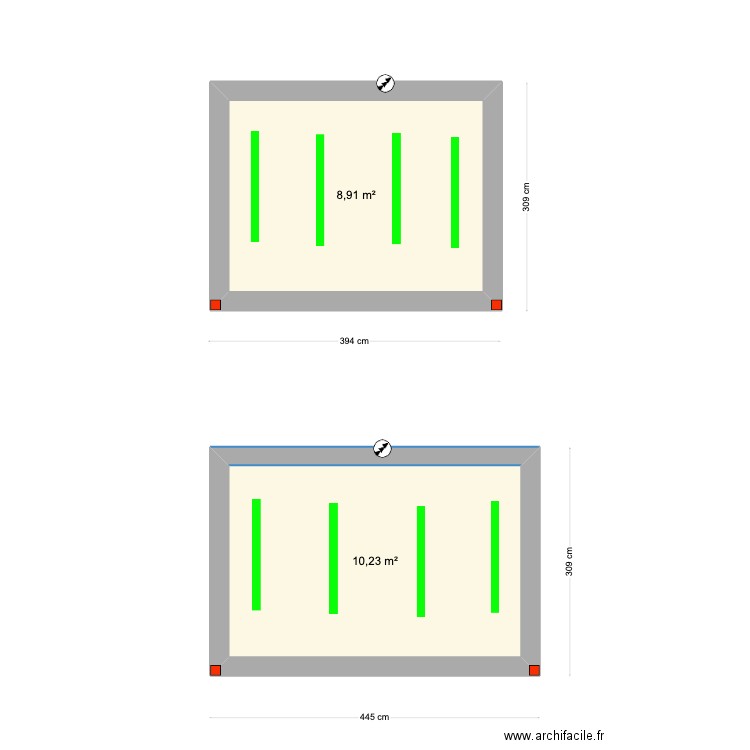 Aura Cerdeira. Plan de 2 pièces et 19 m2