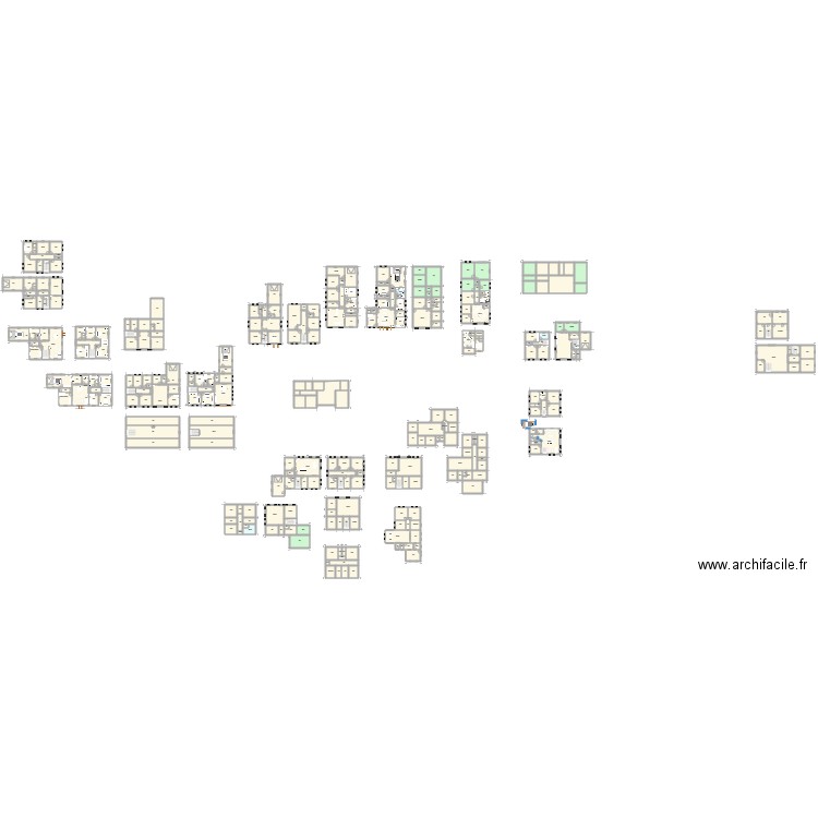 Maison1. Plan de 153 pièces et 2028 m2