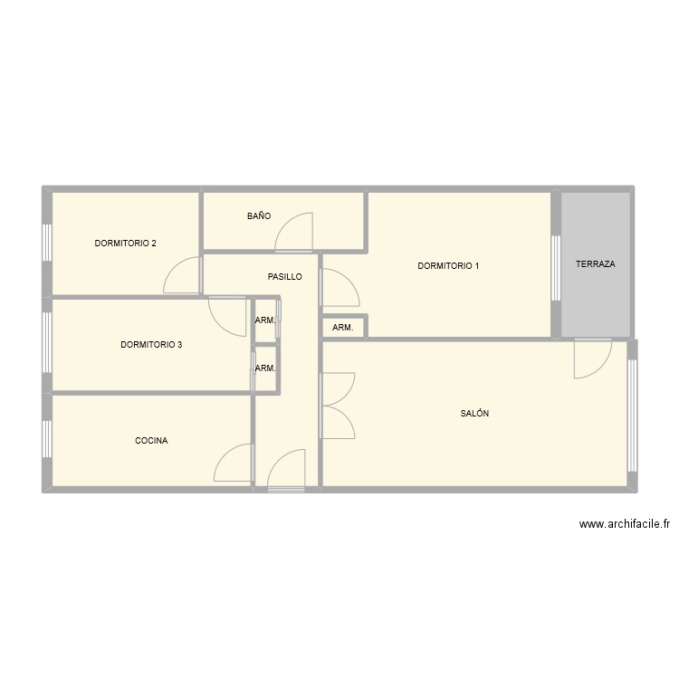 ALFONSO I 5 BIS. Plan de 11 pièces et 75 m2