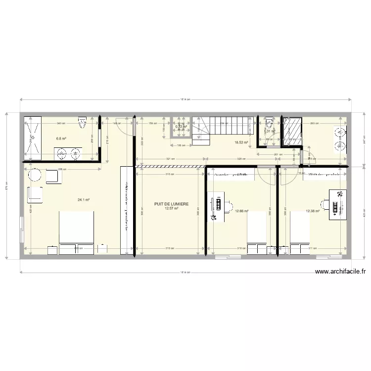 thibault valentine elne plan &eacute;tage avec escalier un quart tournant. Plan de 