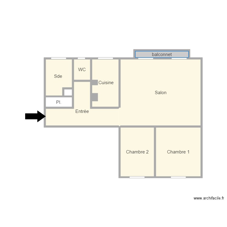 Appartement 1er gauche. Plan de 0 pièce et 0 m2