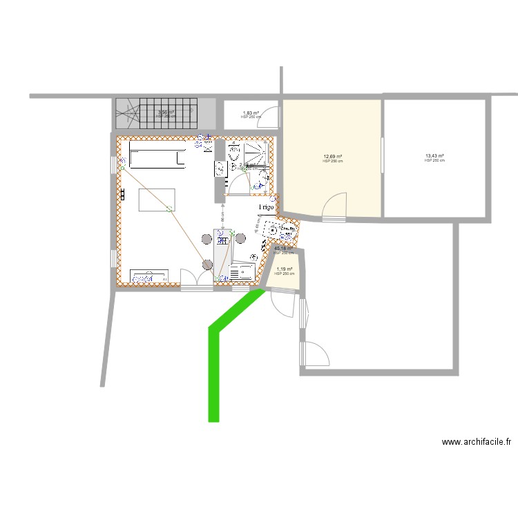 RDC la Flèche. Plan de 0 pièce et 0 m2