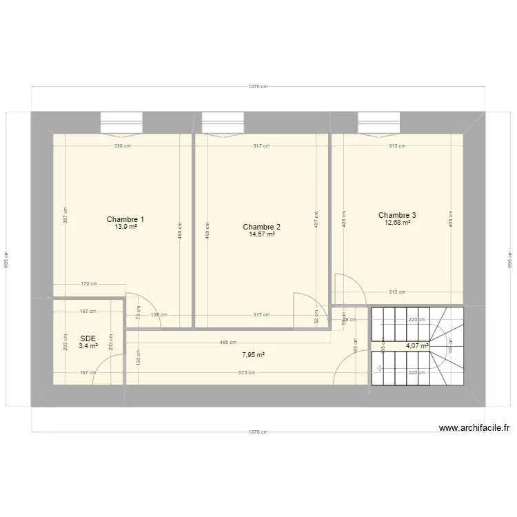 Verrieres &eacute;tage. Plan de 