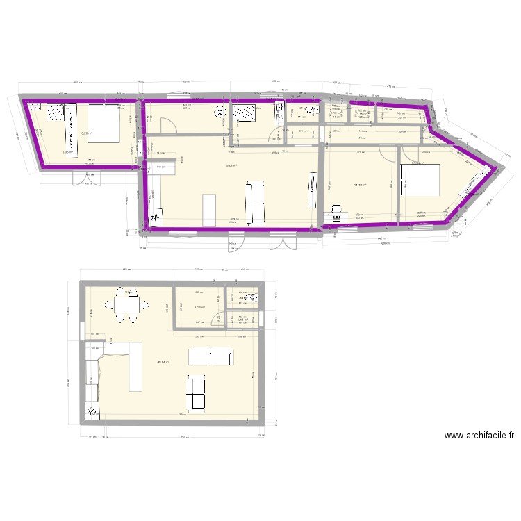 maillaude3. Plan de 19 pièces et 165 m2