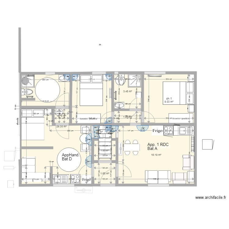 Batiment A coté jardin Norm  et Handicapé  OKk. Plan de 0 pièce et 0 m2