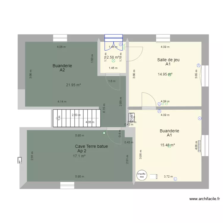 Chemin de fer Cave A1 A2. Plan de 
