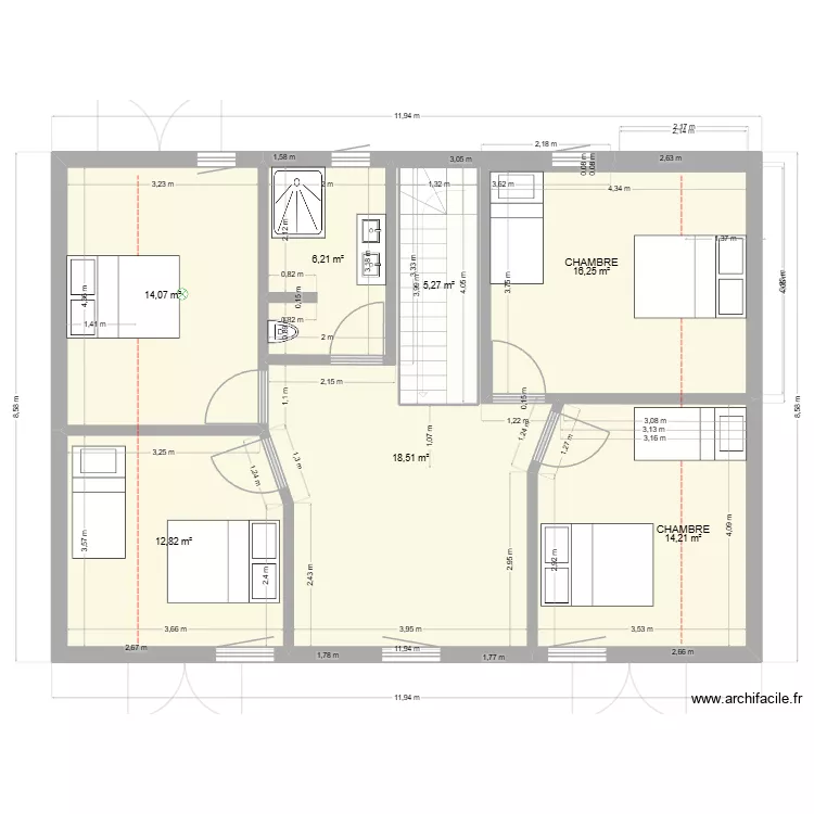 leubot. Plan de 13  et 181 m²