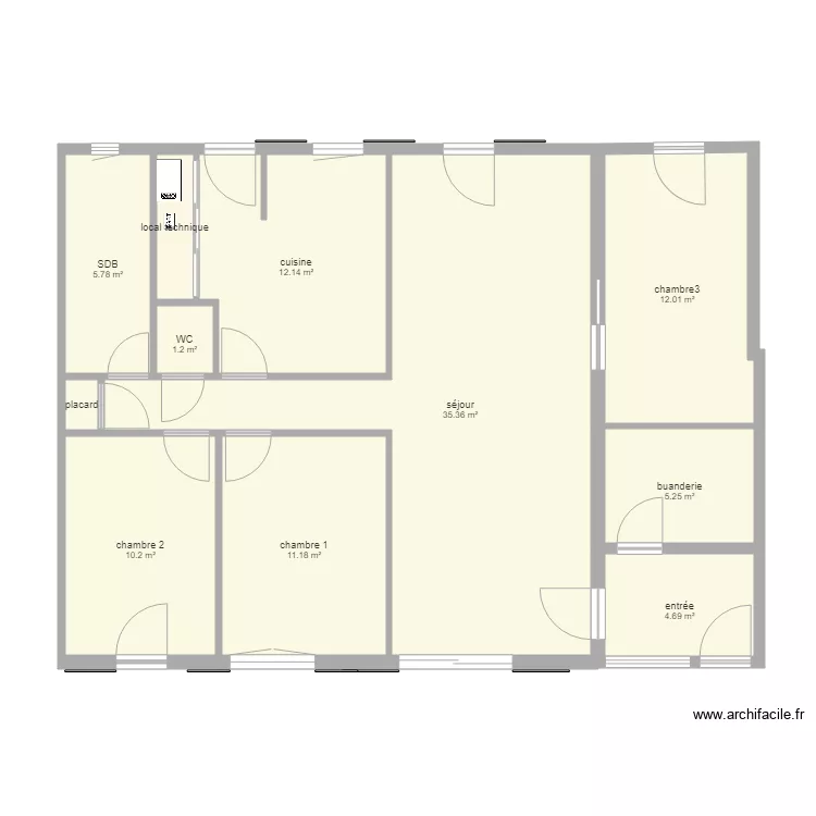maison apres   travaux. Plan de 