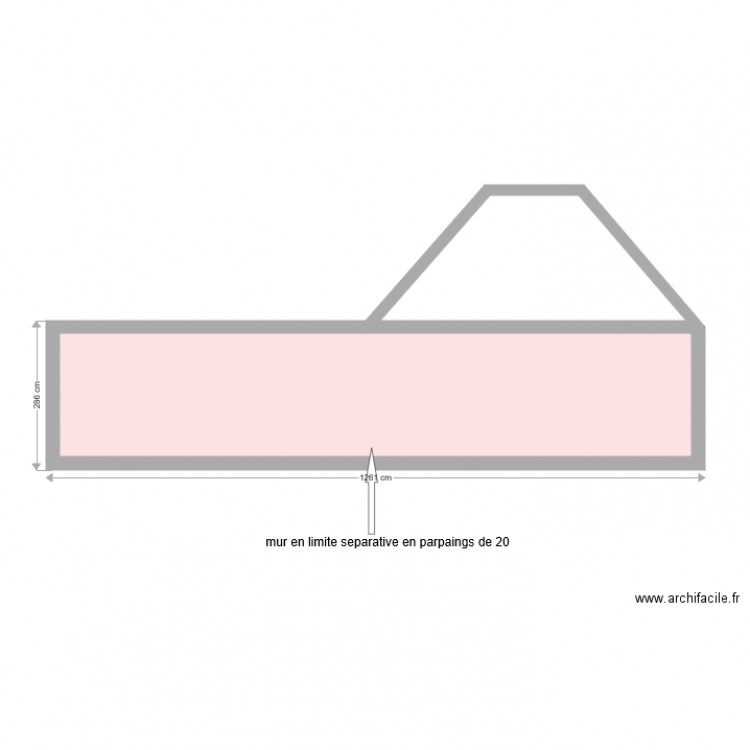 mur en limite separative apres projet. Plan de 0 pièce et 0 m2