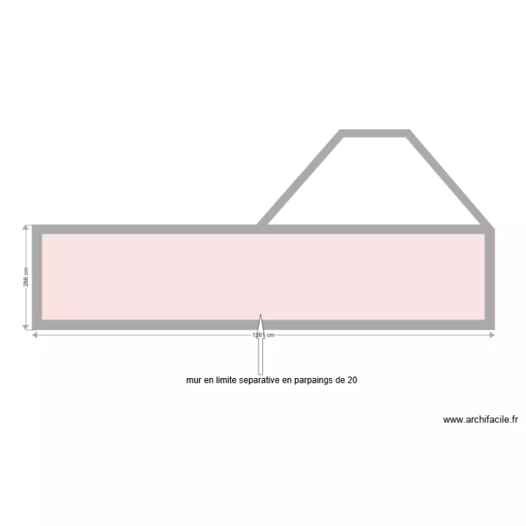 mur en limite separative apres projet. Plan de 