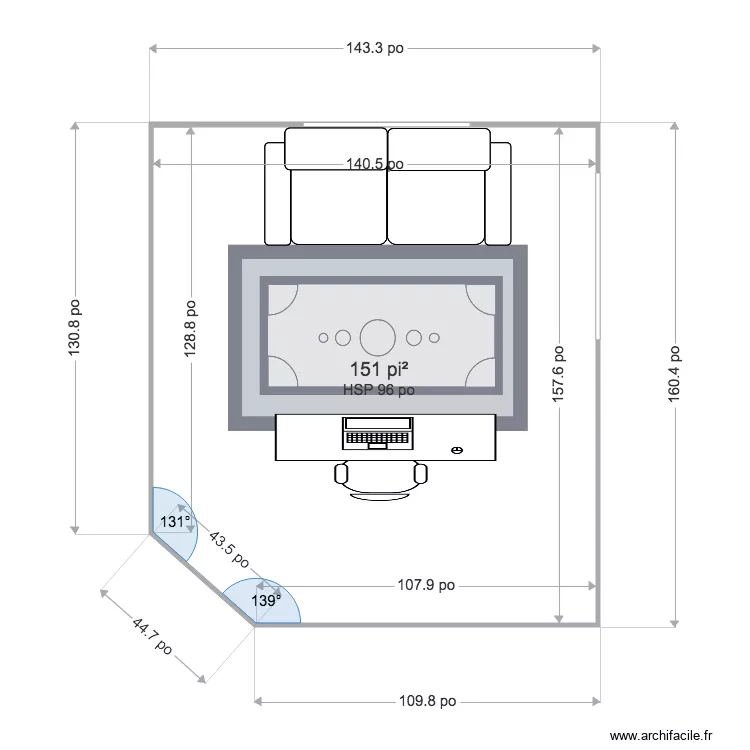 CHAMBRE AMI. Plan de CHAMBRE AMI. Plan de